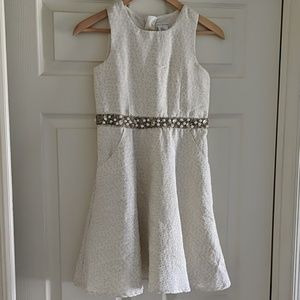 Max Studio Girls cream and good shimmer dress